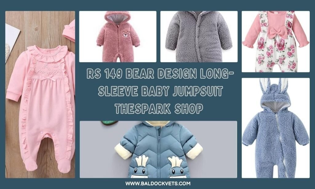 rs 149 bear design long-sleeve baby jumpsuit thespark shop