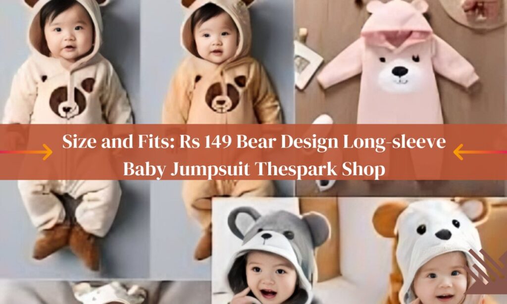 rs 149 bear design long-sleeve baby jumpsuit thespark shop
